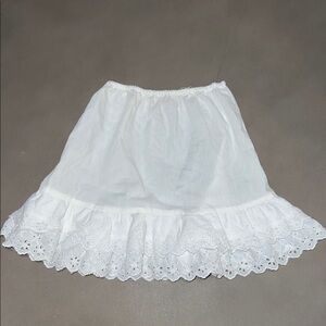 VINTAGE Kiko White A-Line Skirt with Eyelet Hem